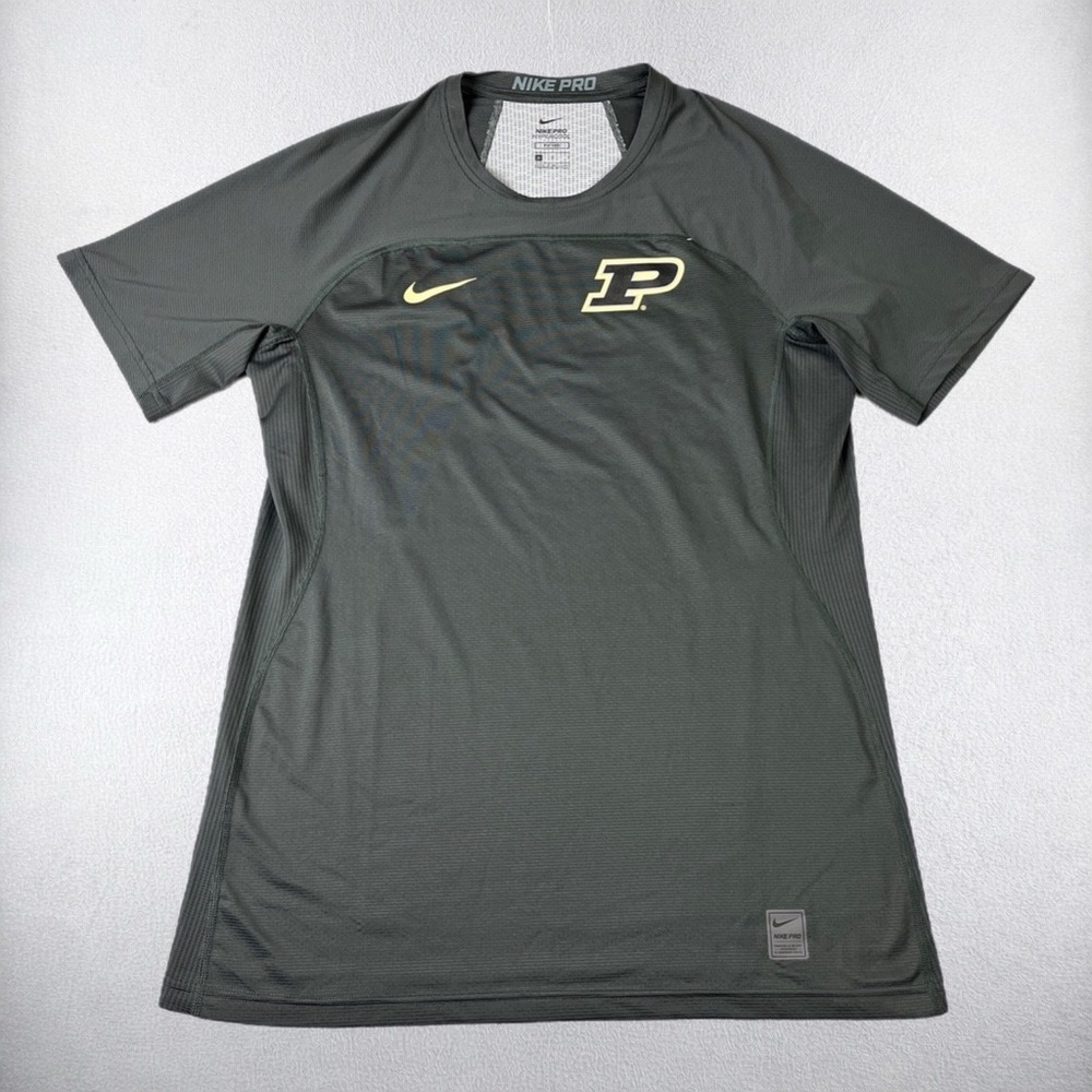 Nike Pro Hypercool Shirt Mens Large Gray Purdue Boilermakers NCAA Training Tee